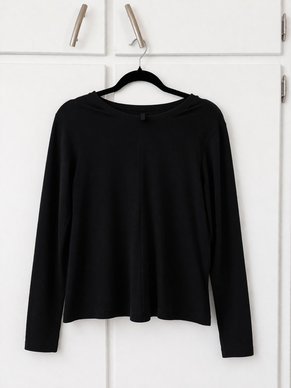 SKIMS Black Long Sleeve Crewneck Top